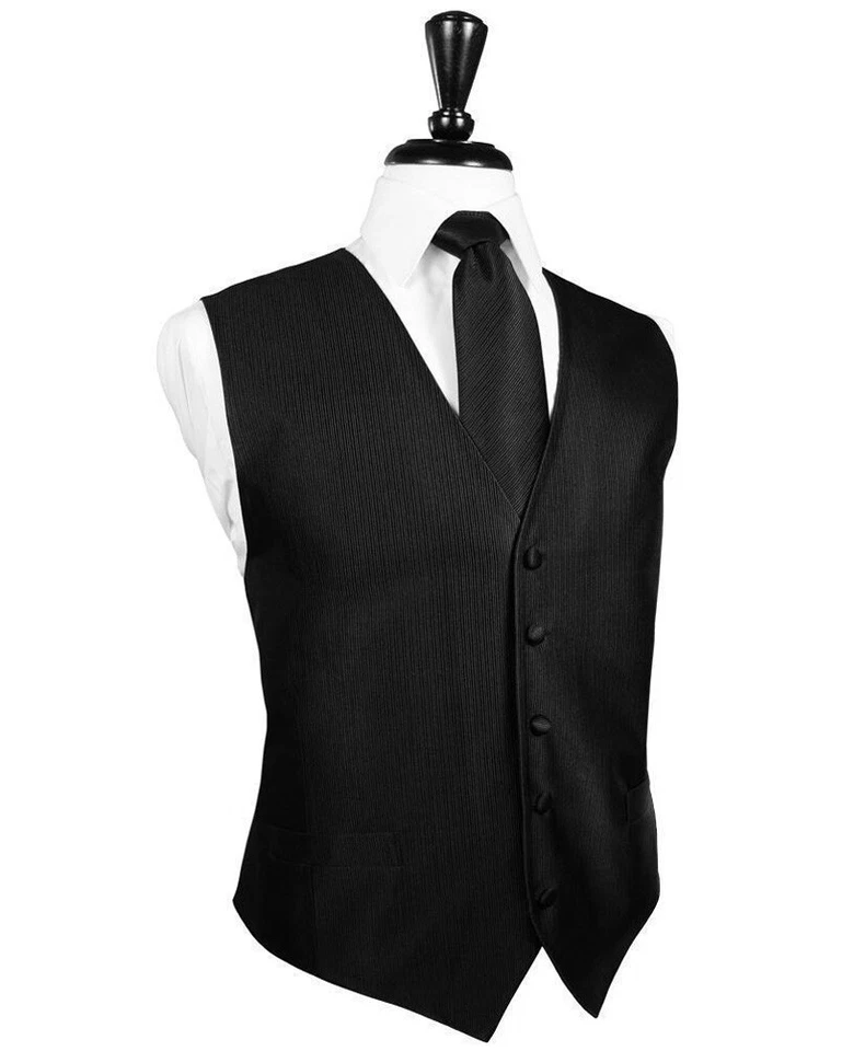 Faille Textured Silk Tuxedo Vest and Neck Tie - Image 1 of 1