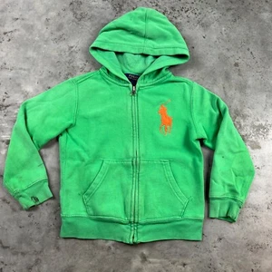 Polo Ralph Lauren Hoodie Youth 6 Green Full Zip Flaws Preowned - Picture 1 of 15