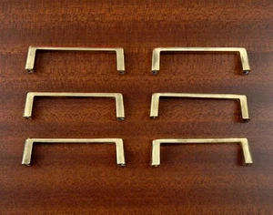 Vintage Set 6 x Mid Century 1950s 1960s Retro Gold Drawer Pulls Handles MCM H24 - Picture 1 of 11