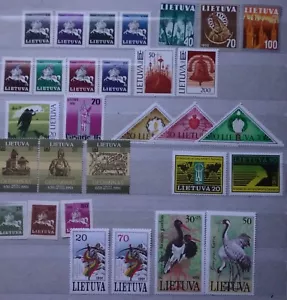 Juego de años de Lituania 1991 = 30 estampillas, pájaro, flor, monte Everest, caballo, campana sin montar o nunca montada - Imagen 1 de 1