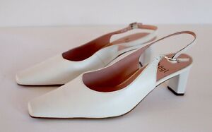 HÖGL Women's Slingback Shoes in Pearl White Leather  Size 8,5 M