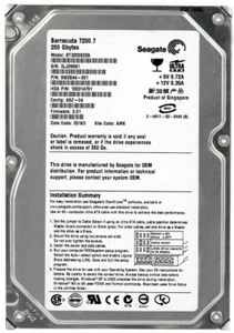 Hard Seagate barracuda 7200.7 200GB 7200U/Min 8MB Ata ST3200822A 3.5 " Inch - Picture 1 of 3