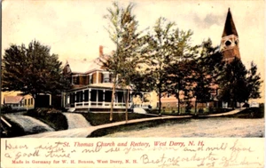 St Thomas Church and Rectory West Dery NH Vintage Postcard - Picture 1 of 2
