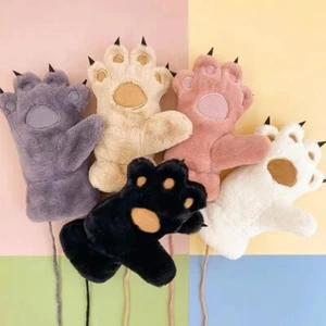 Guantes de felpa oso esponjoso gato par guantes para niños garra de gato pata guantes de felpa - Imagen 1 de 17