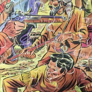 WALT DISNEY DAVY CROCKETT FORT BATTLE 1955 PUZZLE Framed - Picture 1 of 20