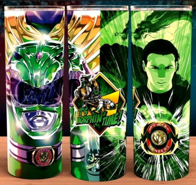 Power Rangers Green Ranger Action Cup Mug Tumbler 20oz with lid and straw - Image 1 of 3