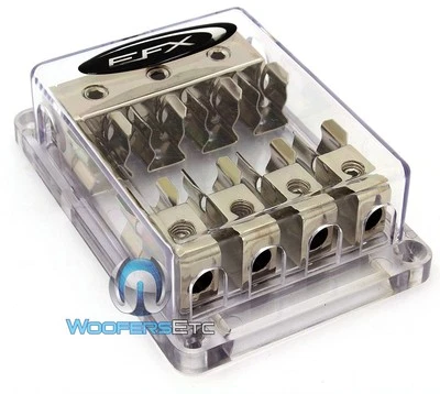 SCOSCHE EFX BLOCKA4 CORE AGU 4 FUSE DISTRIBUTION AMPLIFIER BLOCK CAR AUDIO NEW - Image 1 of 4