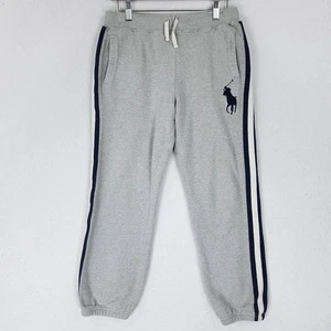 Polo Ralph Lauren Pants Boys XL 18 20 Gray Big Pony Joggers Sweatpants Kid Youth - Picture 1 of 12