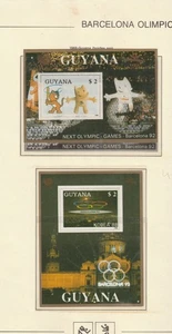 GUYANA 1988 HB  MASCOTAS/COBI HOJA BLOQUE BORDE DORADO BARCELONA 92 Y KOREA 88 - Picture 1 of 1