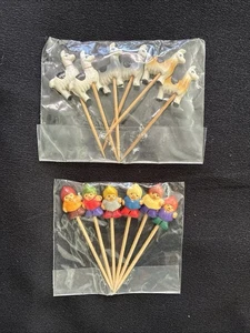 Cocktail Zahnstocher Peruanisches Lama & Menschen Wiederverwendbar Vorspeise Obst Party Deko - Bild 1 von 9