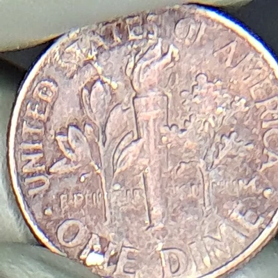 MISSING CLAD LAYER ERROR, 1987 D Rosevelt Dime Coin. 10C #505 - Imagem 1 de 4
