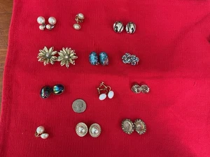 Vintage 12 Paar Designer Trachten Ohrringe Konvolut Trifari, Monet, Richelieu - Bild 1 von 12