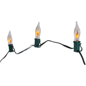 Flickering Flame Candle Christmas Light Set of 10 Lights Decoration UL0702 New - Picture 1 of 5
