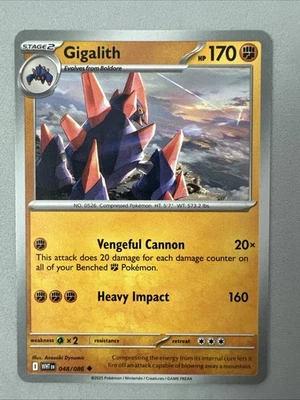 Pokemon TCG * SV White Flare 048/086 Gigalith Uncommon * FRESH PK - Image 1 of 2