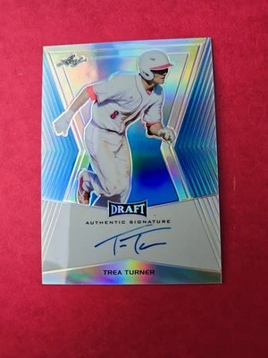 Trea Turner 2014 Leaf Metal Draft Prismatic Blue Auto 32 /50 #BA-TTI - Image 1 of 2