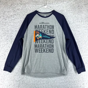 Rundisney 2025 Marathon Weekend Disney Langarmshirt grau blau Raglan Gr. XL - Bild 1 von 6