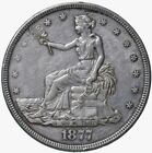 1877-S argent commerce dollar extrêmement fins détails UA très nets caractéristiques principales