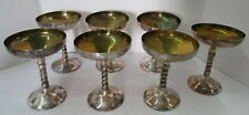 Lot of 7 Vintge F.B. Rogers Silver Plate Antique Twisted Stem Round Wine Goblets