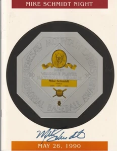 Mike Schmidt Night signed 1990 Programm Phillies 26.05.90 Autogramm - Bild 1 von 2