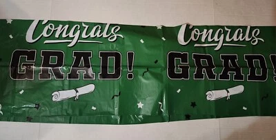 Mantel plástico graduación felicitaciones verde 2025 GRATIS 52 X 106 nuevo EE. UU. Foto 1 de 2
