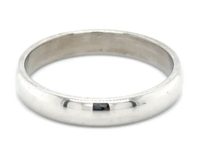 3.9mm Wedding Band Ring 14k White Gold 3.9g Size 8.75 Foto 1 de 3