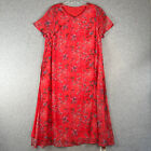 Unbranded Deying Brand Dress Womens XXL Petites Red Flower Pattern 100% Silk NWT