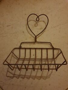 Vintage Style wire heart shaped soap rack shabby chic 🧼 