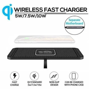 Qi Wireless Charger Anti-Rutsch Charging Pad 15W Fast Charger NEU Auto-Ladegerät - Bild 1 von 9