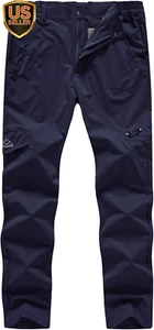Men'S Cargo Hiking Pants Quick Dry Lightweight Stretch Water Resistant Summer Ou - Picture 1 of 8