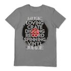 VINYL JUNKIE Music Loving Crate Digging Grey Small T Shirt ACC NEW