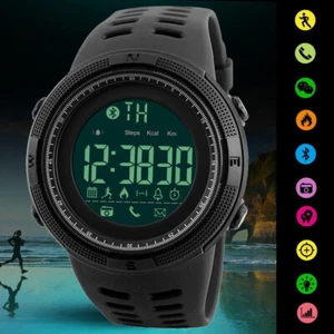 Mens Sports Watches Fashion Pedometer Calorie Bluetooth LED APP Smart Wristwatch - Zdjęcie 1 z 20