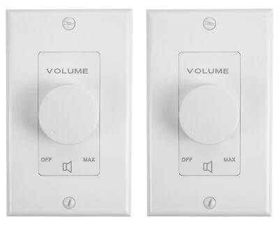 2) Rockville VOL70100 White 100 Watt 70v Wall Volume Control Zone Controllers - Image 1 of 4