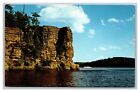 Wisconsin Dells WI High Rock Cambrian Sandstone Formation Boat Chrome Postcard