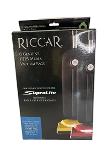 6 Genuine RICCAR SupraLite Vacuum Bags RLH-6 Hepa Media R10S R10D R10P R10SAND - Picture 1 of 9