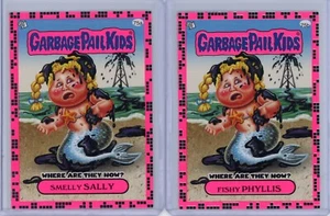 Garbage Pail Kids Flashback 2 SMELLY SALLY & FISHY PHYLLIS Pink Parallel 75A/B - Picture 1 of 1