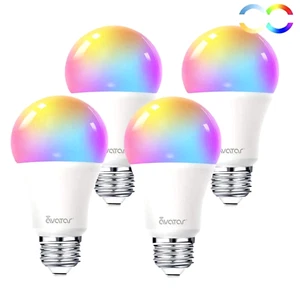 4Pack Smart Led Lights APP Bluetooth WiFi Work Alexa&Google Assistant 9W E26 - Picture 1 of 9