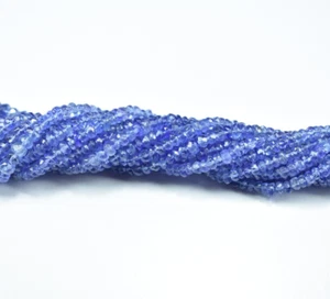 AAA++ Tanzanite Faceted Rondelle Gemstone Beads 16 Inch 3-4mm, Natural Tanzanite - Picture 1 of 7