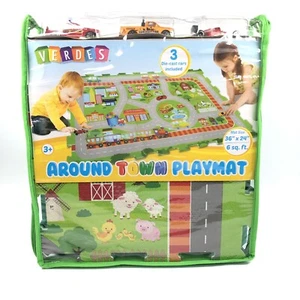 Play Around Town Children’s Interlocking Playmat with 3 Die-cast Cars Included - Picture 1 of 4