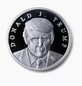 PRÄSIDENT TRUMP ERSTAUSGABE SILBERMEDAILLON Trumpf Münze 2024 offiziell mit Tasche - Bild 1 von 6
