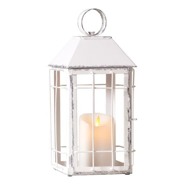 Деревенский новый настольный фонарь в деревенском белом олове - Изображение 1 из 1