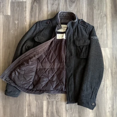 Vintage Abercrombie Fitch Military Sentinel Jacket Men's Size L Army Gray Wool - Image 1 of 4