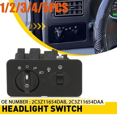 Interruptor de faros para Ford F-250 Super Duty 2002-2004 negro forma rectangular 1-5X Foto 1 de 4