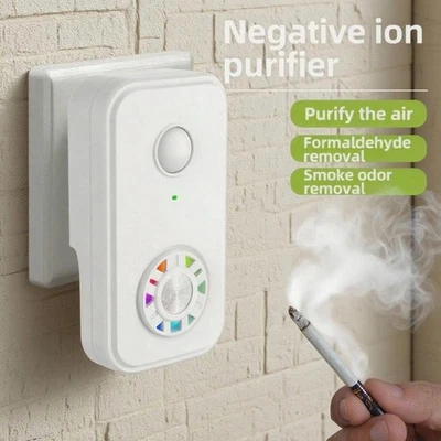 Purificatore d'aria a ioni negativi con ventola e 2 filtri HEPA, nero, spina USA - Immagine 1 di 4