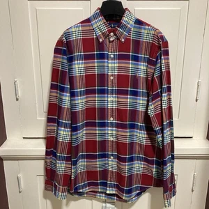 Ralph Lauren Size M Multicolor Plaid Checkered Classic Fit Polo Shirt Top - Picture 1 of 7