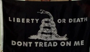 BANDERA NEGRA DE LA LIBERTAD O DE LA MUERTE - NO ME PISES SERPIENTE - EE. UU. PATRIOT - Imagen 1 de 1