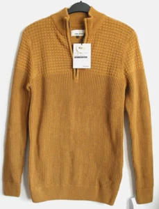 New & Tagged 100% Cotton Knitwear Zip Neckline Pullover Jumper Size S - Picture 1 of 6