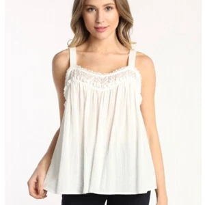 New With Tags Textured Cotton Pure White Cami Top - NEW BOUTIQUE OFFERING! - Picture 1 of 8