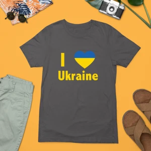 I Love Ukraine T-Shirt Support Heart Stand With ukraine Public Gift Top Tee - Picture 1 of 23