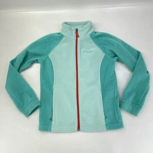 Columbia Sportwear Turquoise Zip Up Fleece Jacket Kid’s Size M 10-12 Casual - Picture 1 of 9