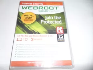 Webroot Secure Anywhere Internet Security 3 Devices Brand New Sealed - Picture 1 of 5